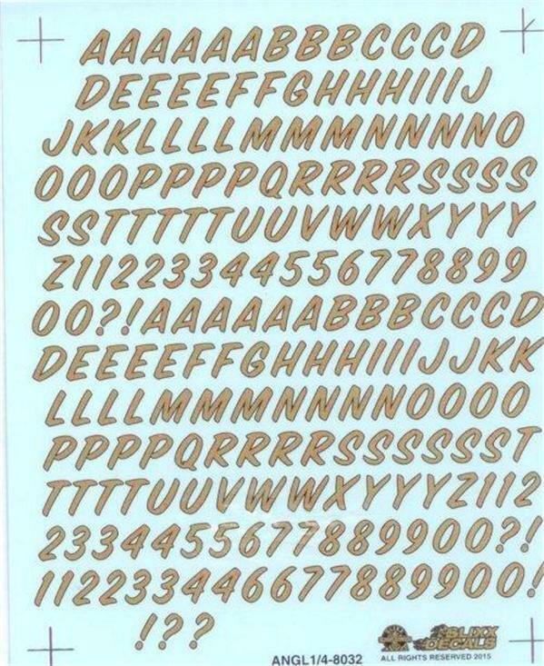 Slixx 8032 Alpha Numeric 1/4" Drag decal