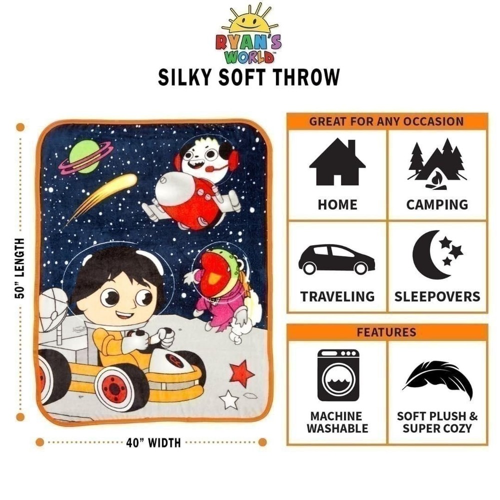 Ryan's World Galaxy Explorers Silky Soft Throw