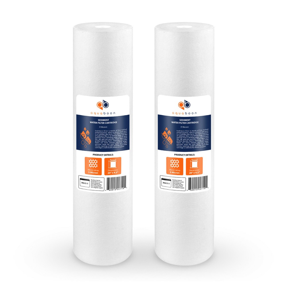 2PK of Big Blue 5 Micron 20" x 4.5" Sediment Water Filter Cartridge by Aquaboon