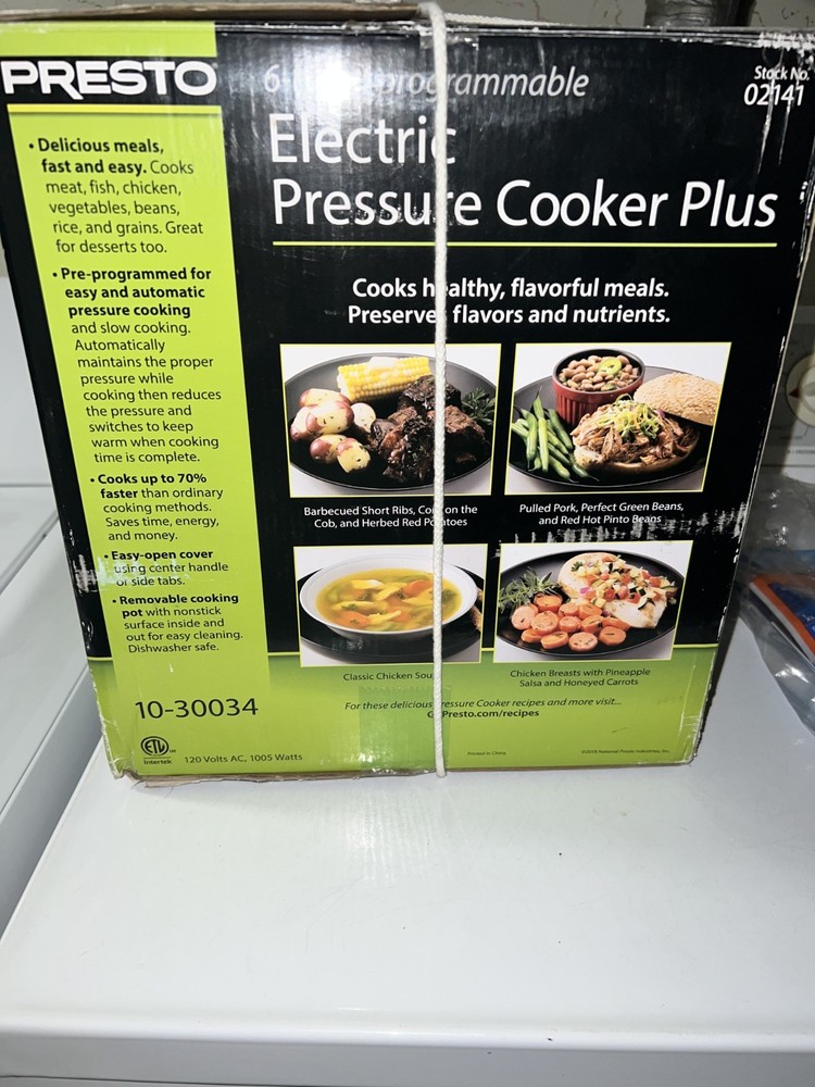 Presto 6-Quart Programmable Electric Pressure Cooker Plus New/Open Box