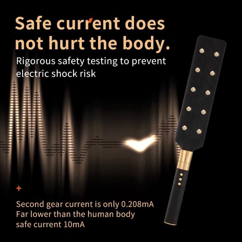Electric Shock Leather Paddle for BDSM Play Adjustable Sensory Stimulation