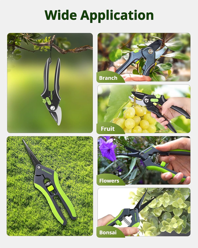 Gardening Scissors, Sharp Plant Trimming Scissors for Precise Cuts, Stainless St