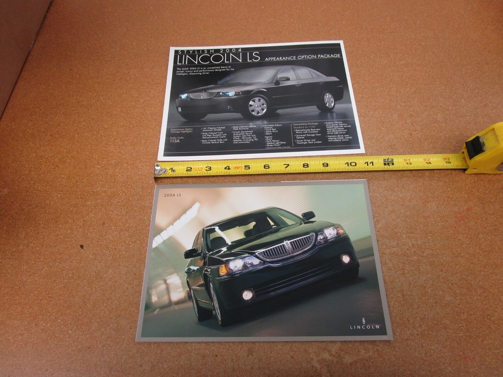 lot 2 2004 Lincoln LS sales brochure sheet folder ORIGINAL