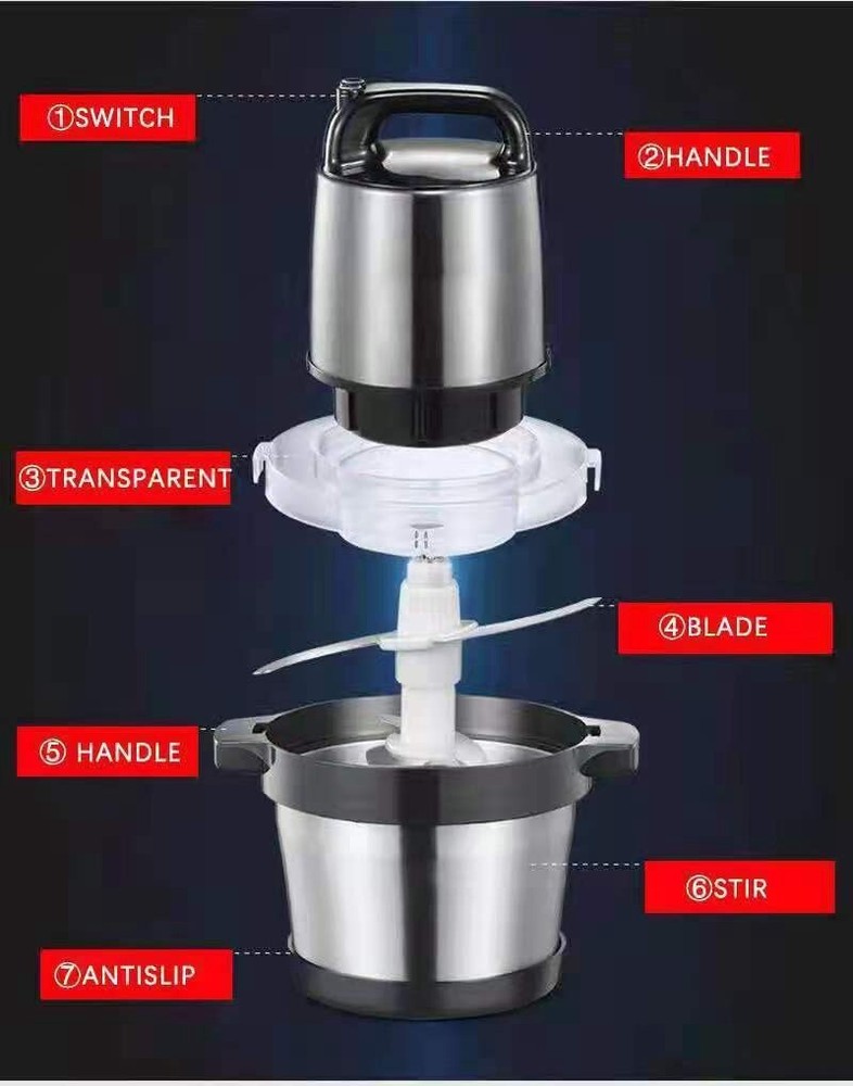 Multi-functional Dual-speed 6L Meat Churner Electric Cooking Machine Tool