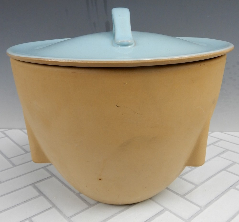 Mediterranean Blue Terracottata Pot Bowl With Lid
