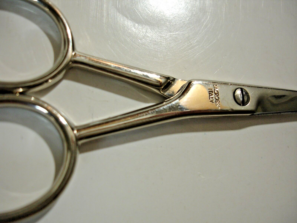 4" La Cross ITALY Professional Sharp Moustache Beard Trimming Scissors w/ Case