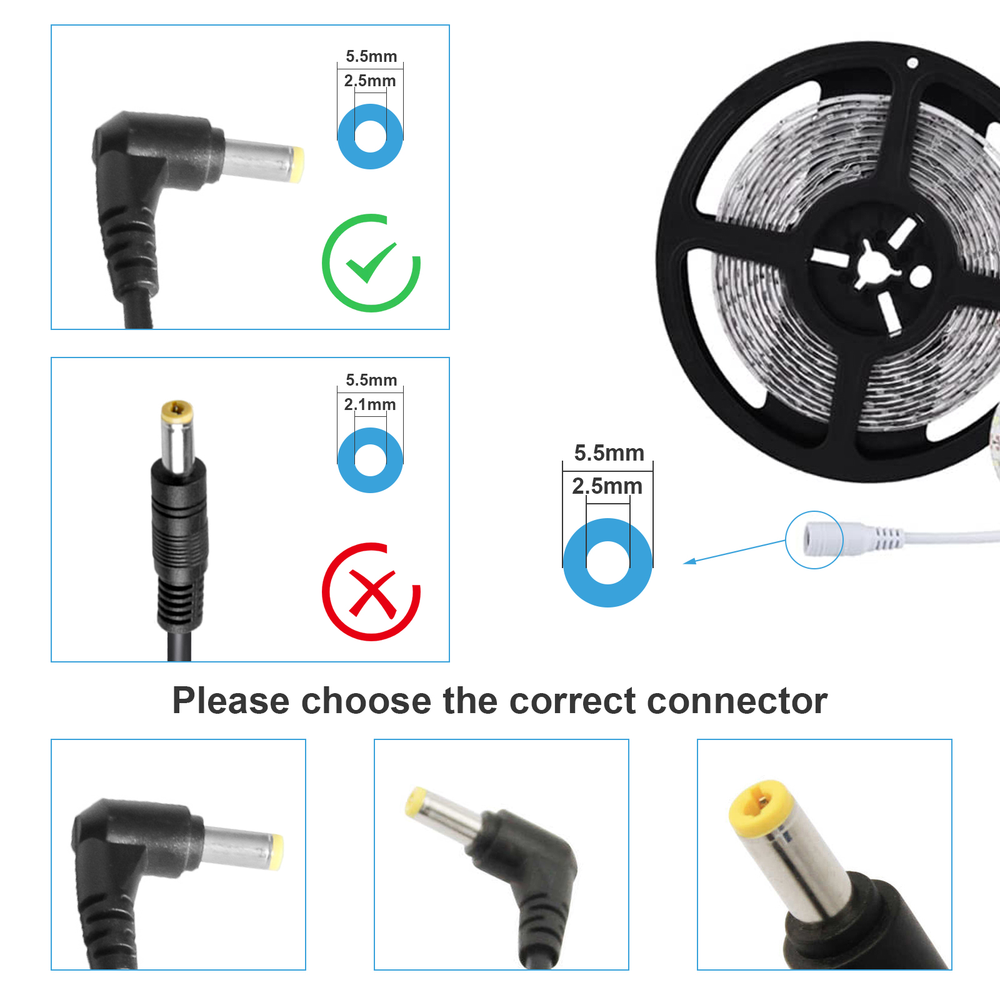 12V 5A Power Supply for CCTV Security Camera DVR Swann Lorex Flexible LED Strip