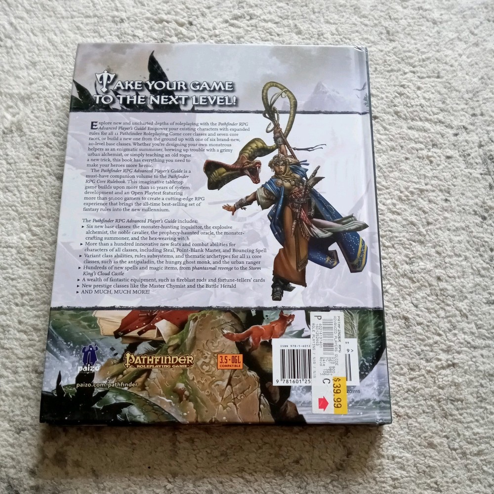 RPG Paizo Pathfinder Advanced Player's Guide - Great Condition