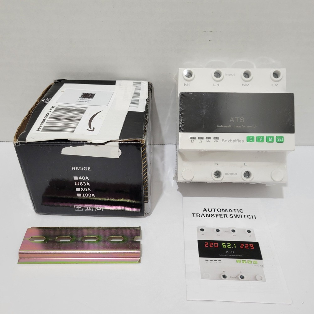 New 63A 120V Automatic/Manual Transfer Switch, Dual Power Selector, LED Display