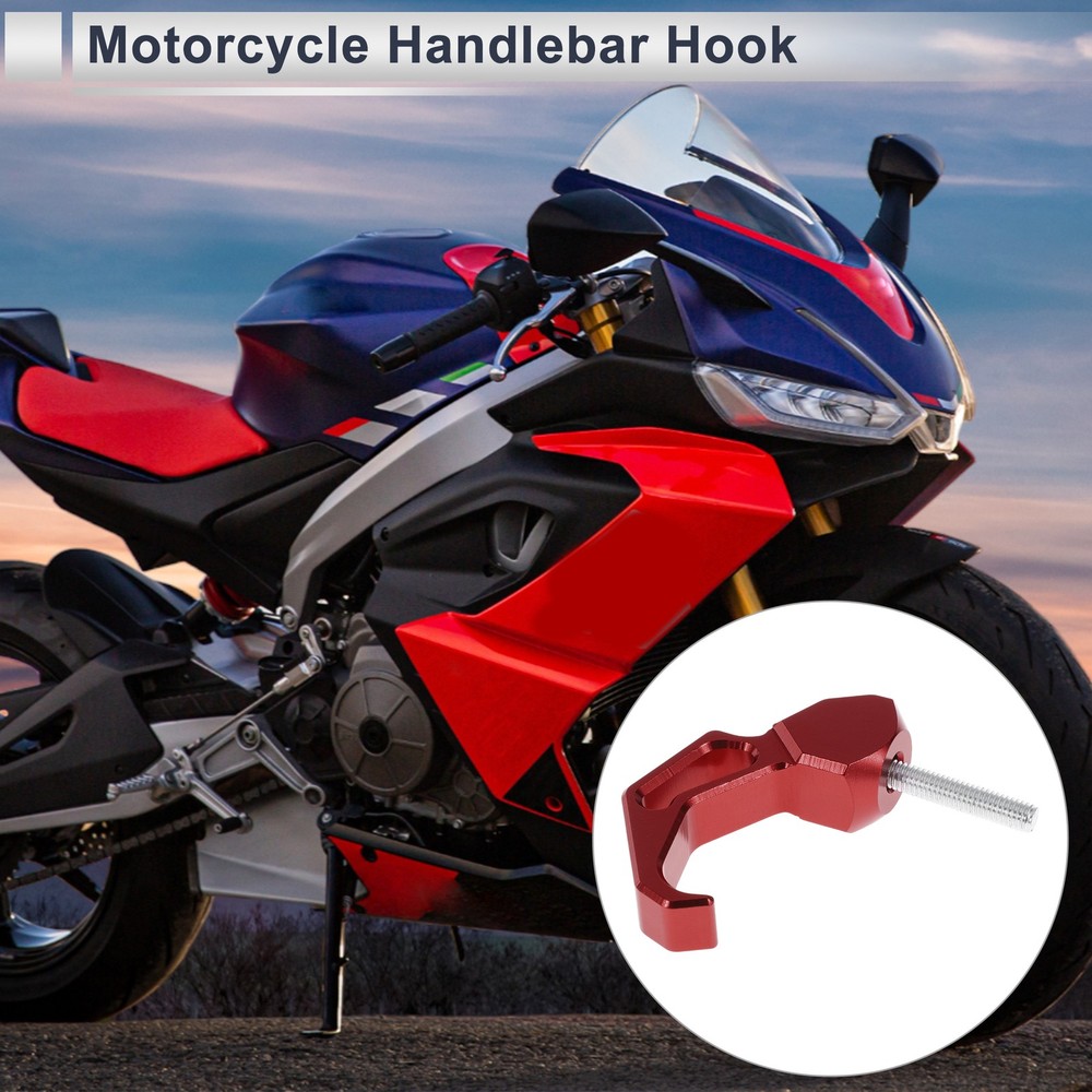 Motorcycle hook 1 set red black 68mm