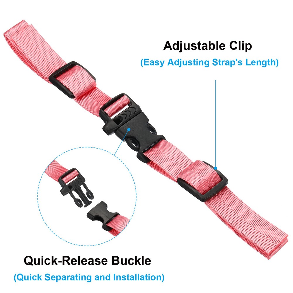 Backpack Belt Strap, 2 Pcs Adjustable Strap with Quick-Release Buckle, Pink