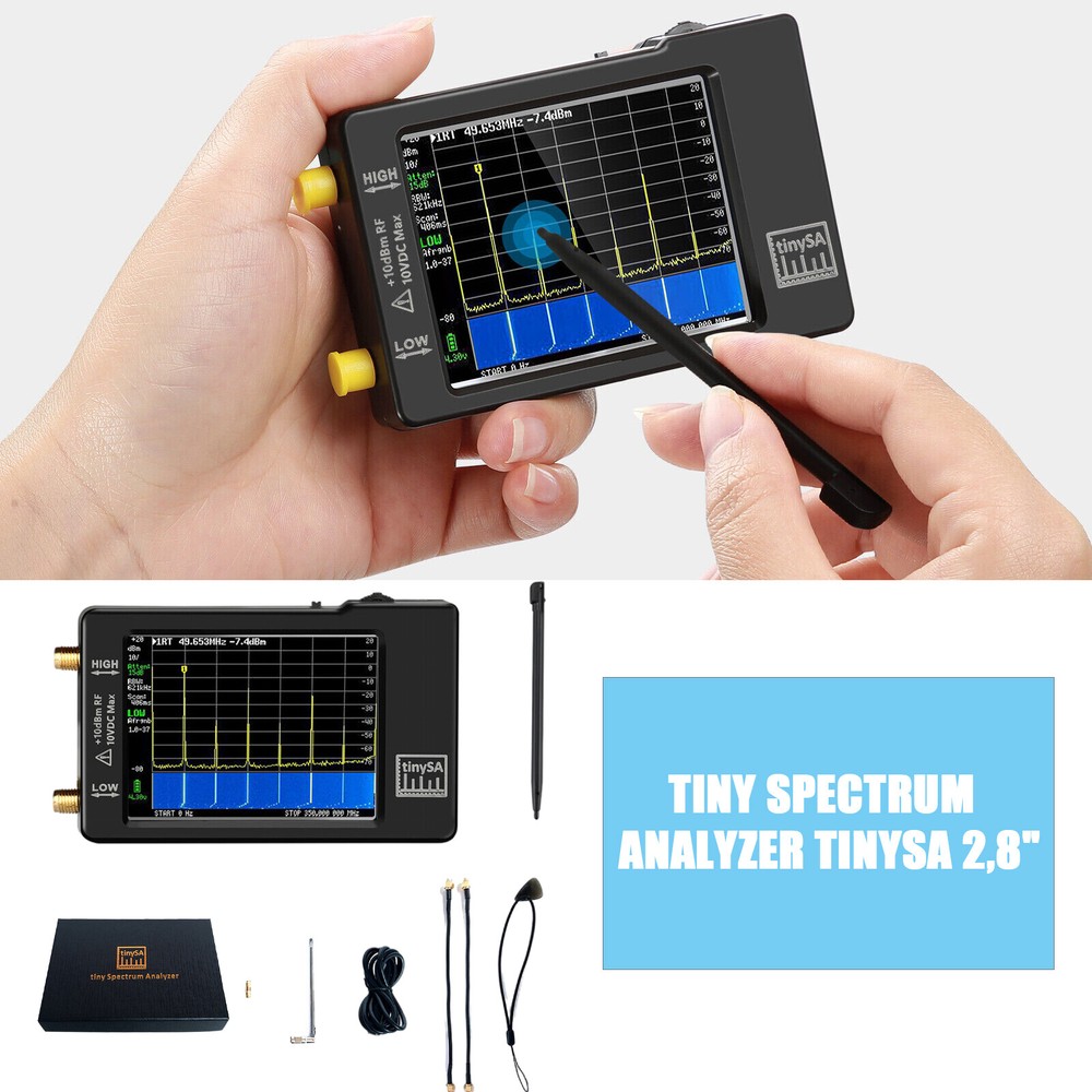 2,8" LCD 100khz-960mhz Touch Control Handheld Tiny Spectrum Analyzer tinysa Kit