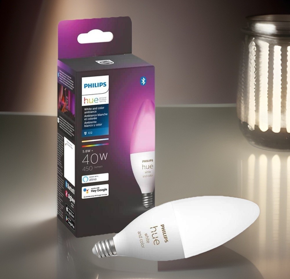 Philips Hue White and Color Ambiance 40W E12 Smart LED Candle Bulb - New