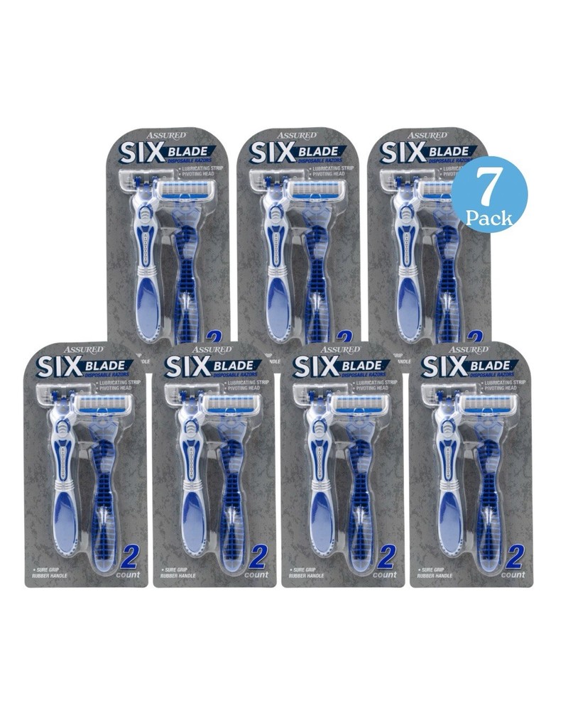 Assured 6-Blade Razor Refills – 7-Pack (2ct) | Smooth & Affordable Shave