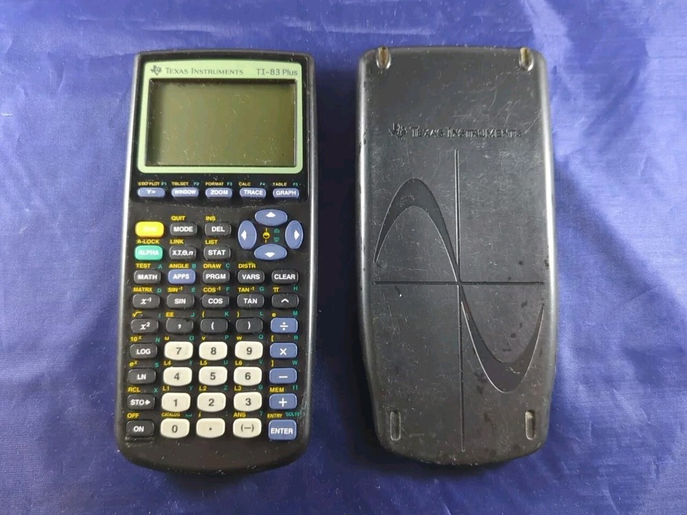 TI-83 Plus Graphing Calculator With Cover Tested & Works