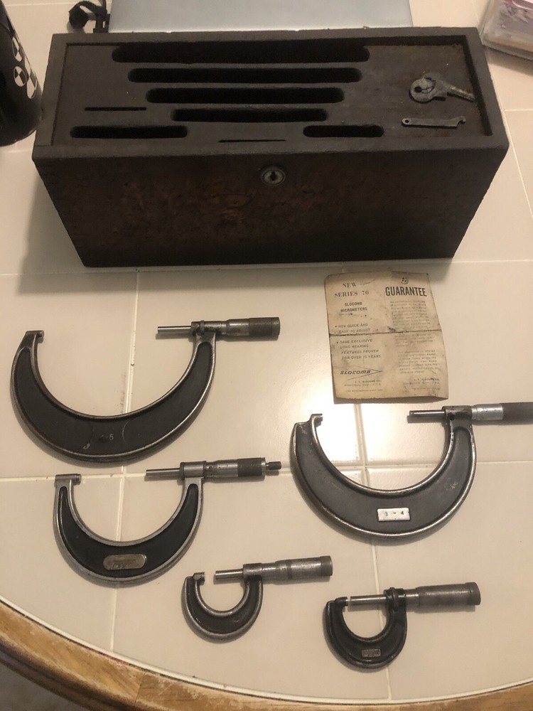 5 PIECE SLOCOMB MICROMETERS SET