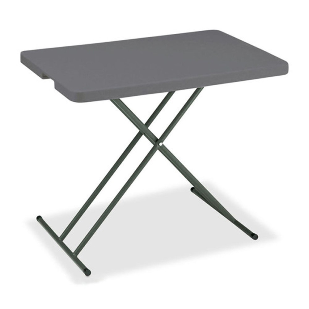 Adjustable Height Plastic Folding Table 30" x 20" Charcoal