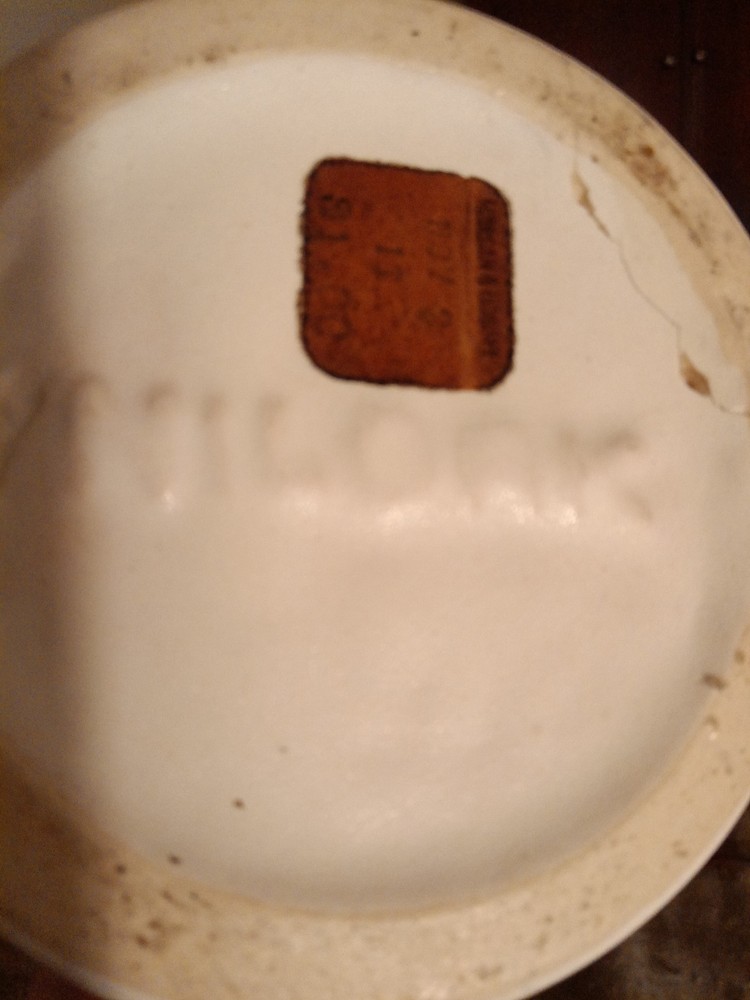 Nilok Ceramic Pitcher White Matte Pottery Round Solid Handle Impressed Backstamp