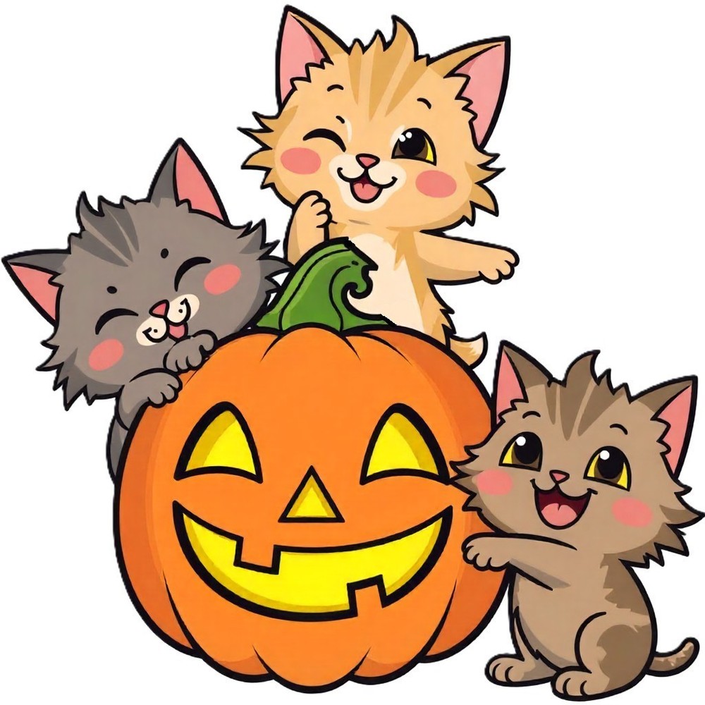 30 Custom Kittens Halloween Playtime Personalized Address Labels
