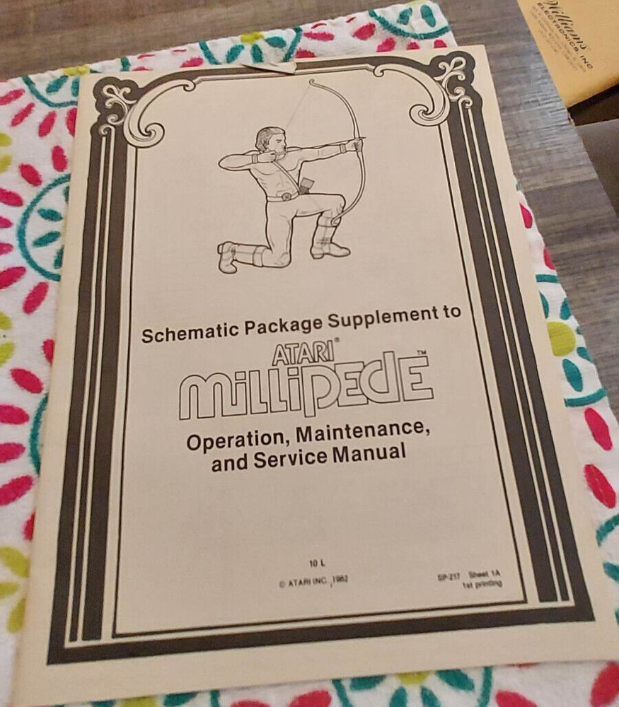 Atari millipede original manual, schematics