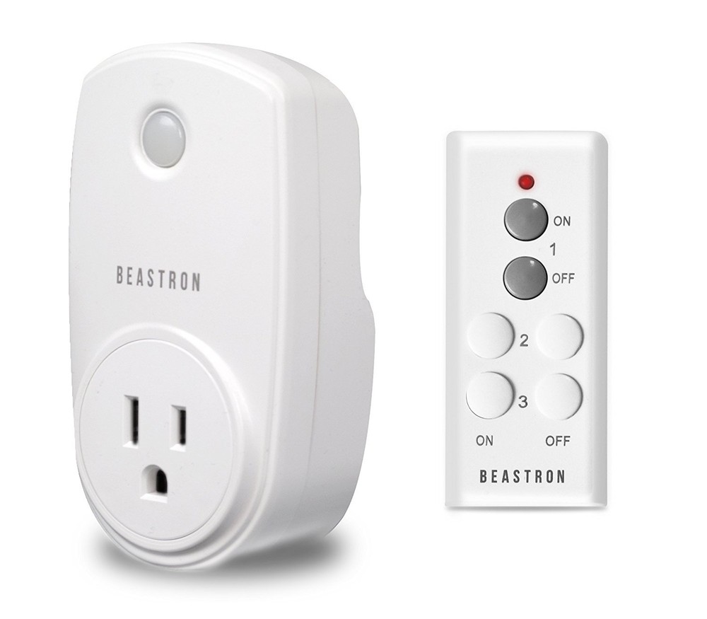 Remote Control Electrical Outlet Switch for Lights and Household, White