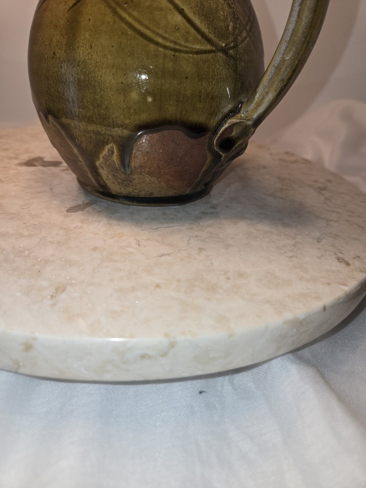 Beautiful Handmade Signed Drip Glazed Art Pottery Pitcher