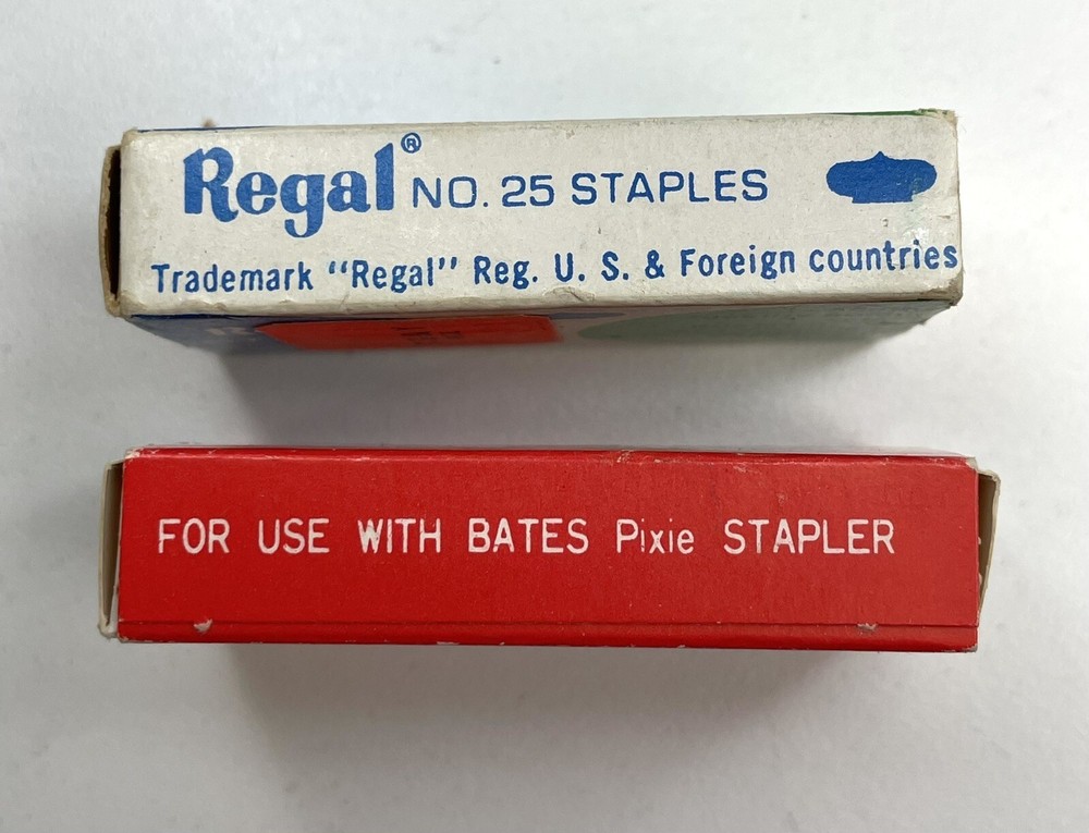 Bates Pocket Pixie Stapler Red with Box of Staples