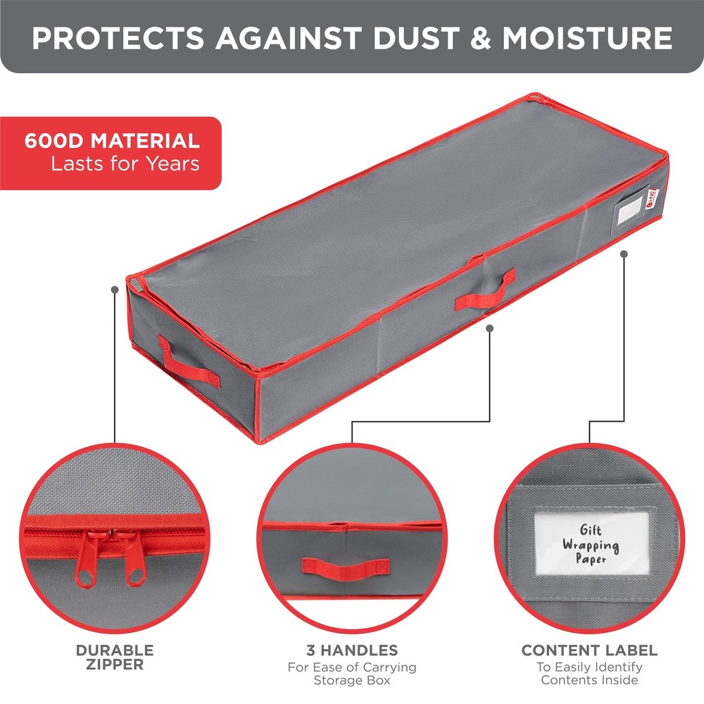 HOLDN' STORAGE Premium Wrapping Storage Container - Durable 600D Tear-Proof, ...
