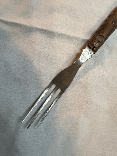IVIL WAR ERA 3 - tine fork, Walnut and Pewter handle
