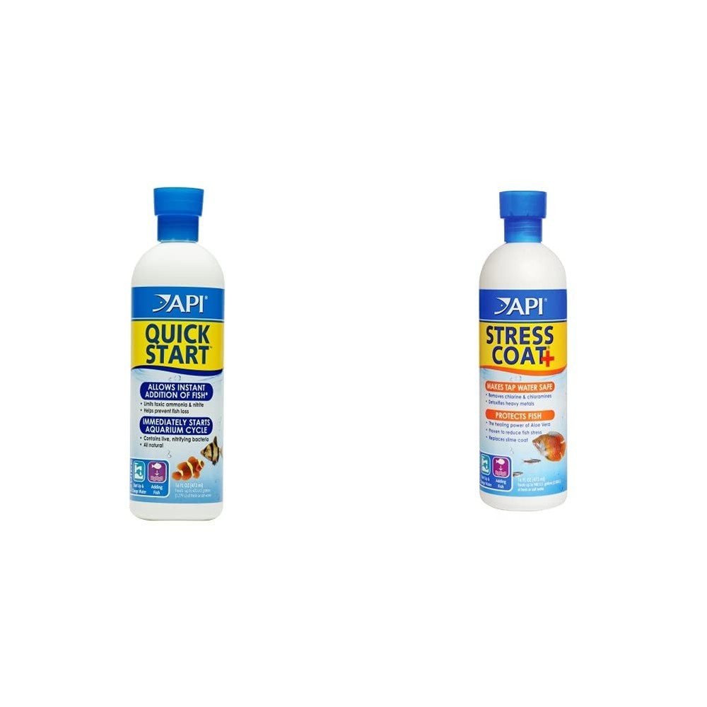API QUICK START Nitrifying Bacteria & STRESS COAT Water Conditioner 16oz Each