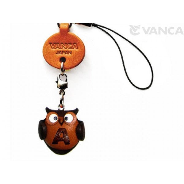 Owl A Leather Cellularphone Charm Alphabet