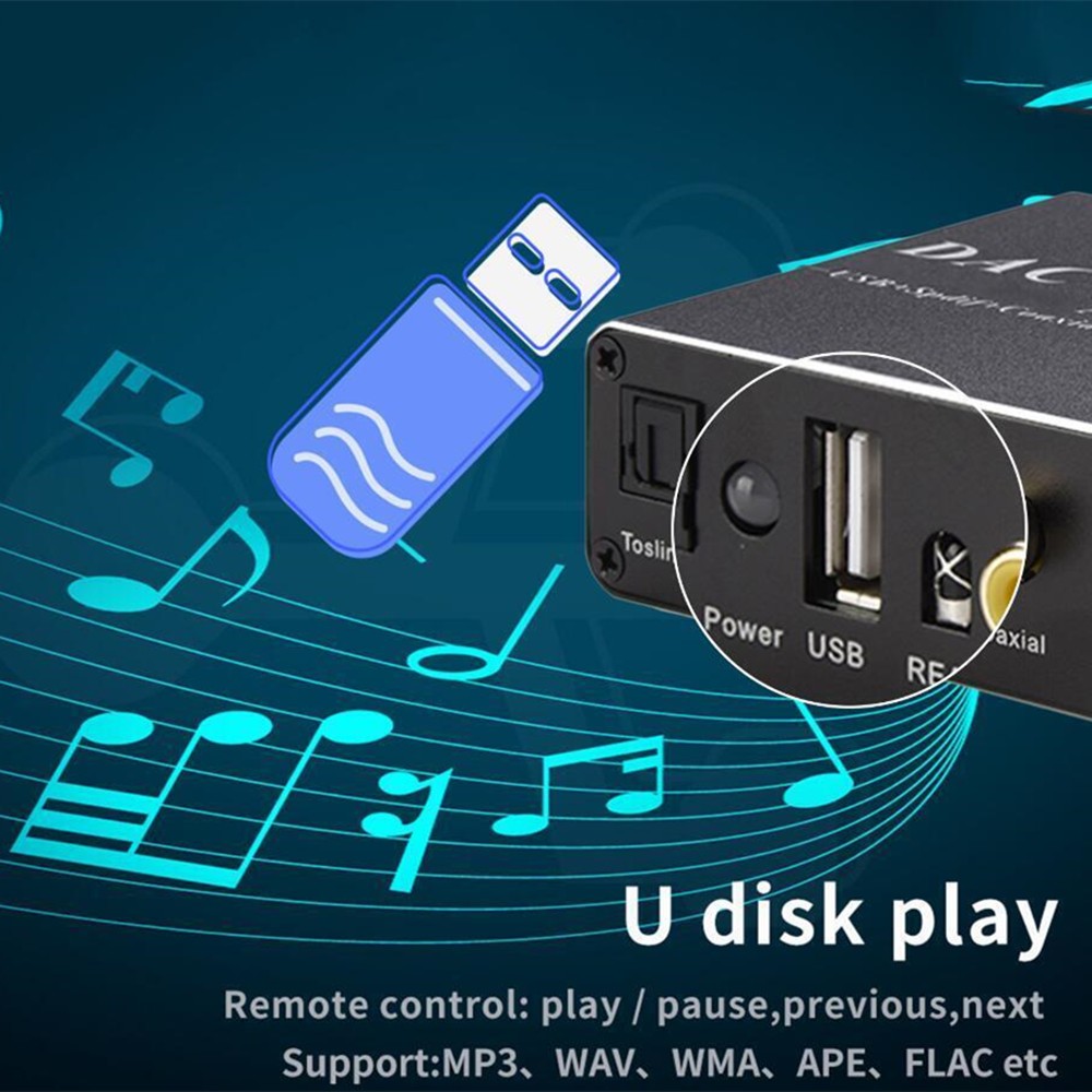 5V 1A DAC Audio Decoder Adapter Receiver Amp U-disk Player With Bluetooth 5.0
