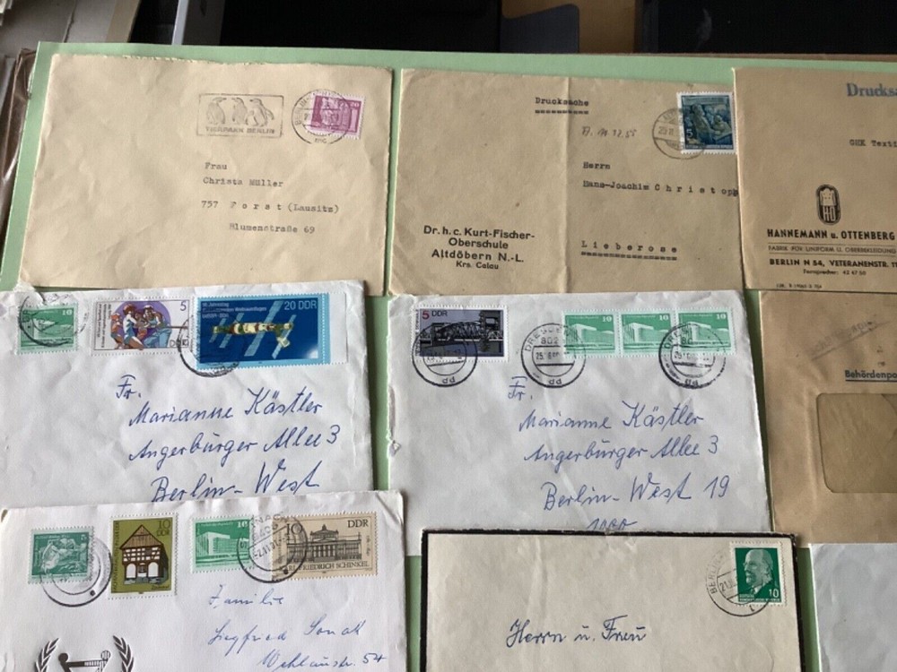 German Democratic Republic 12 postal stamps covers Ref A1666