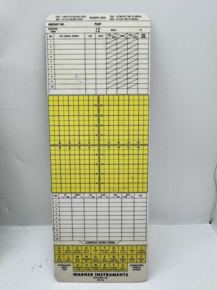 Warner Slide Graphic Computer Flight Computer B1 & Manual Cruising Ruler More
