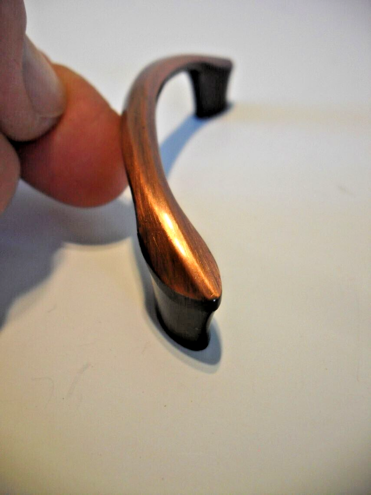 Vintage Nos Copper Flash Curved Drawer Pull Cabinet Door Handle Ajax