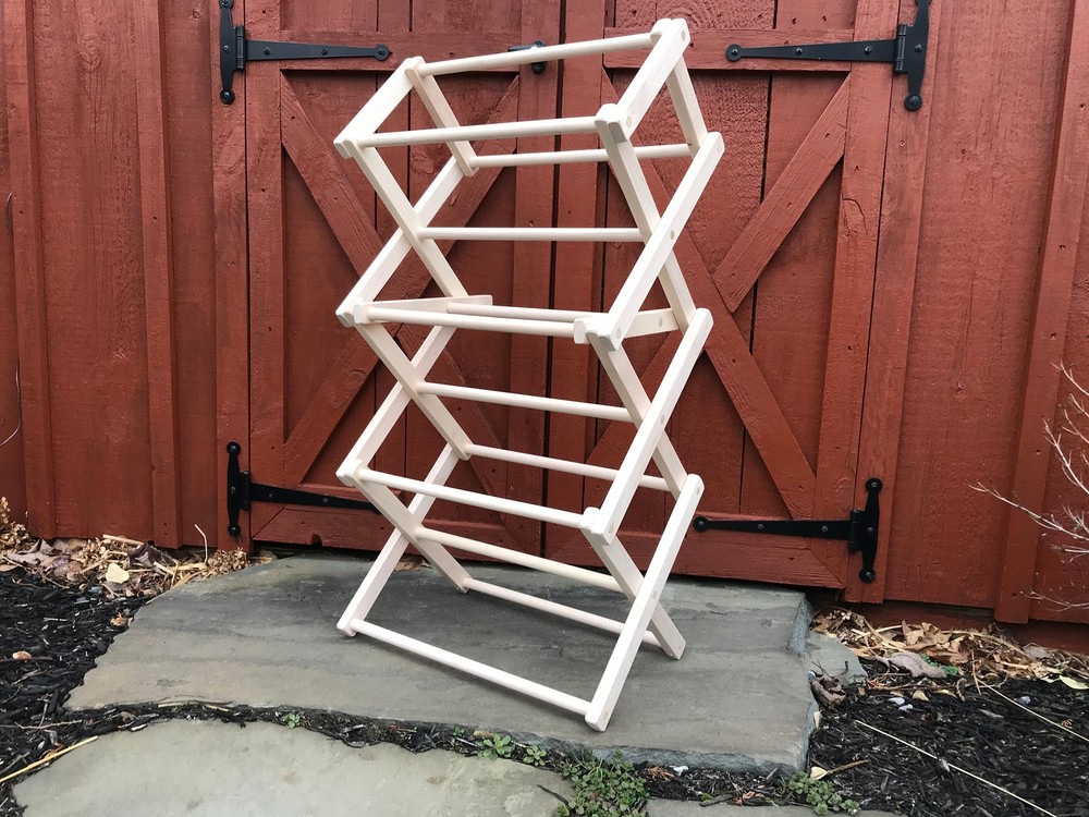 Medium Laundry Drying Rack - 20" - Natural Maple Wood - Amish made