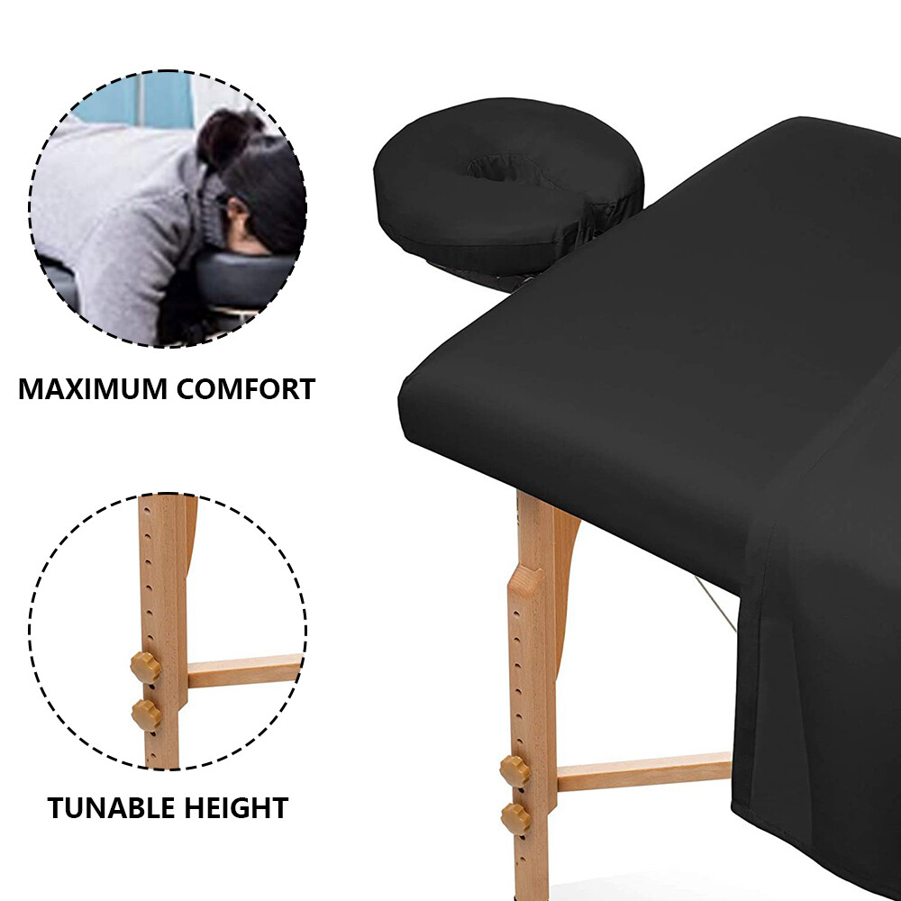 Microfiber Massage Table Sheet 3pcs Set Plain Fitted Facial Bed Covers 6 FT Bed