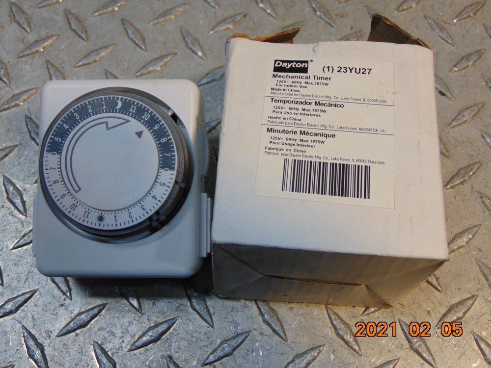 NEW DAYTON 23YU27 INDOOR MECHANICAL TIMER