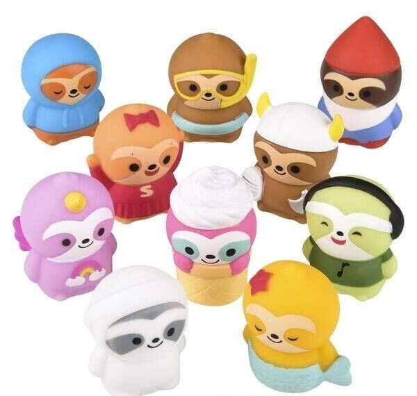 2" RUBBER SLOTHS - 10 Piece Assortment