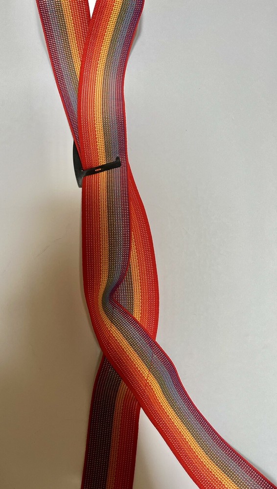 Rainbow Striped Elastic Suspenders