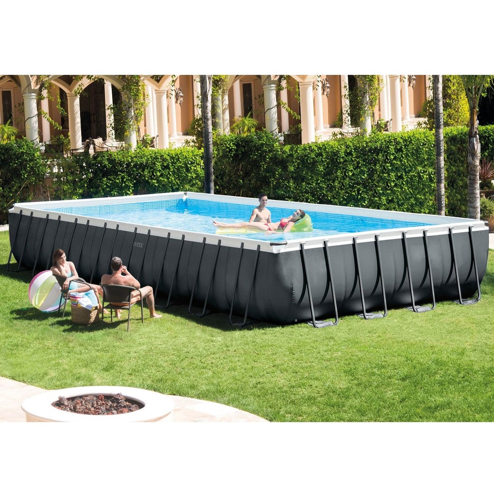 Intex 24ft x 12ft x 52in Ultra XTR Rectangular Pool, Floats (2 Pack), & Cooler