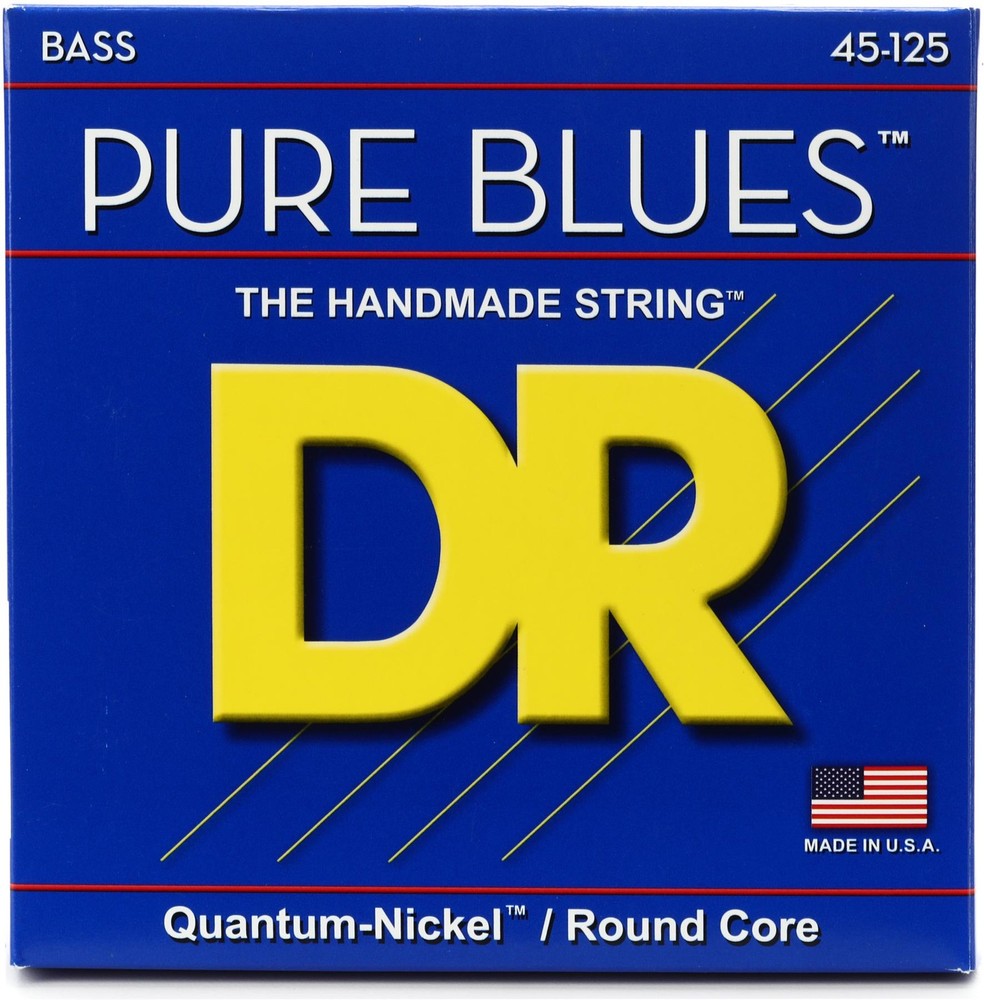 DR Strings PB5-45 Pure Blues Quantum-nickel Bass Strings - 5-string .045-.125