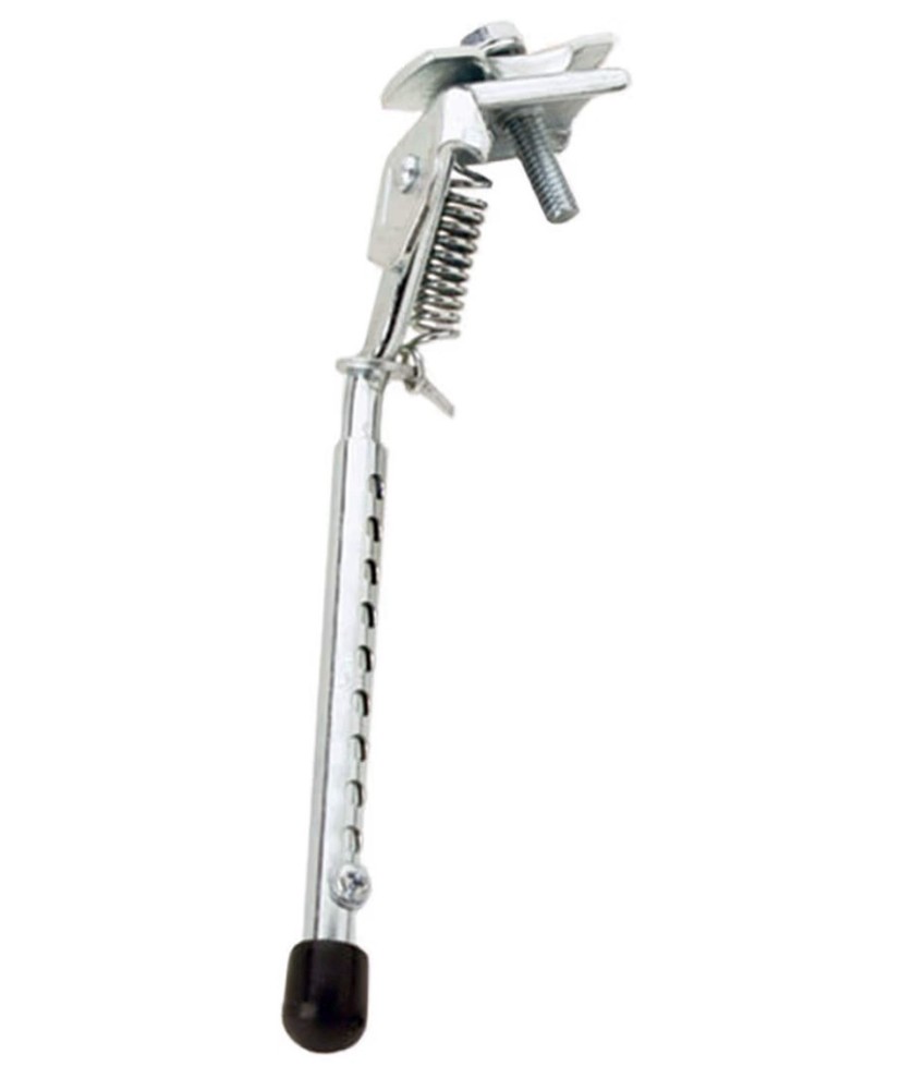 Universal Adjustable Single Leg Bicycle Kickstand Silver Black Steel Plastic