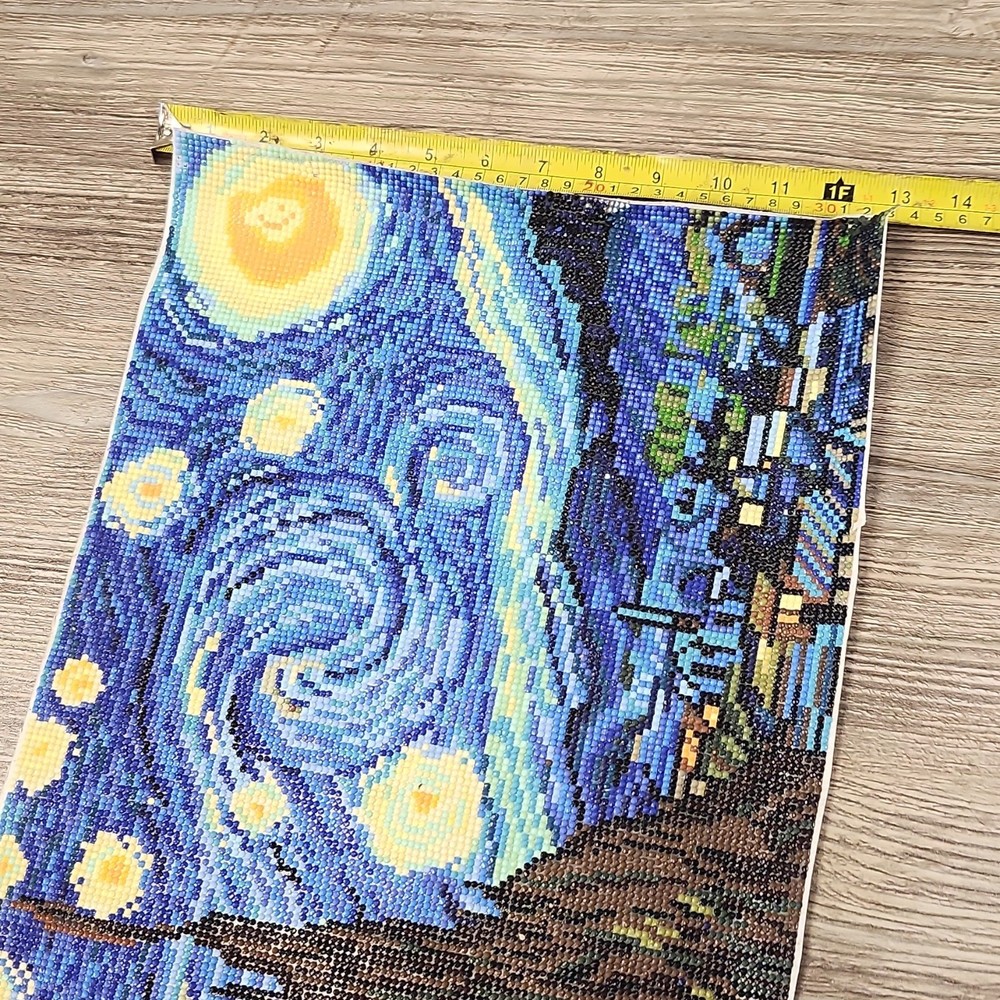 Finished diamond art Piece Starry Night Design Embroidered Artwork