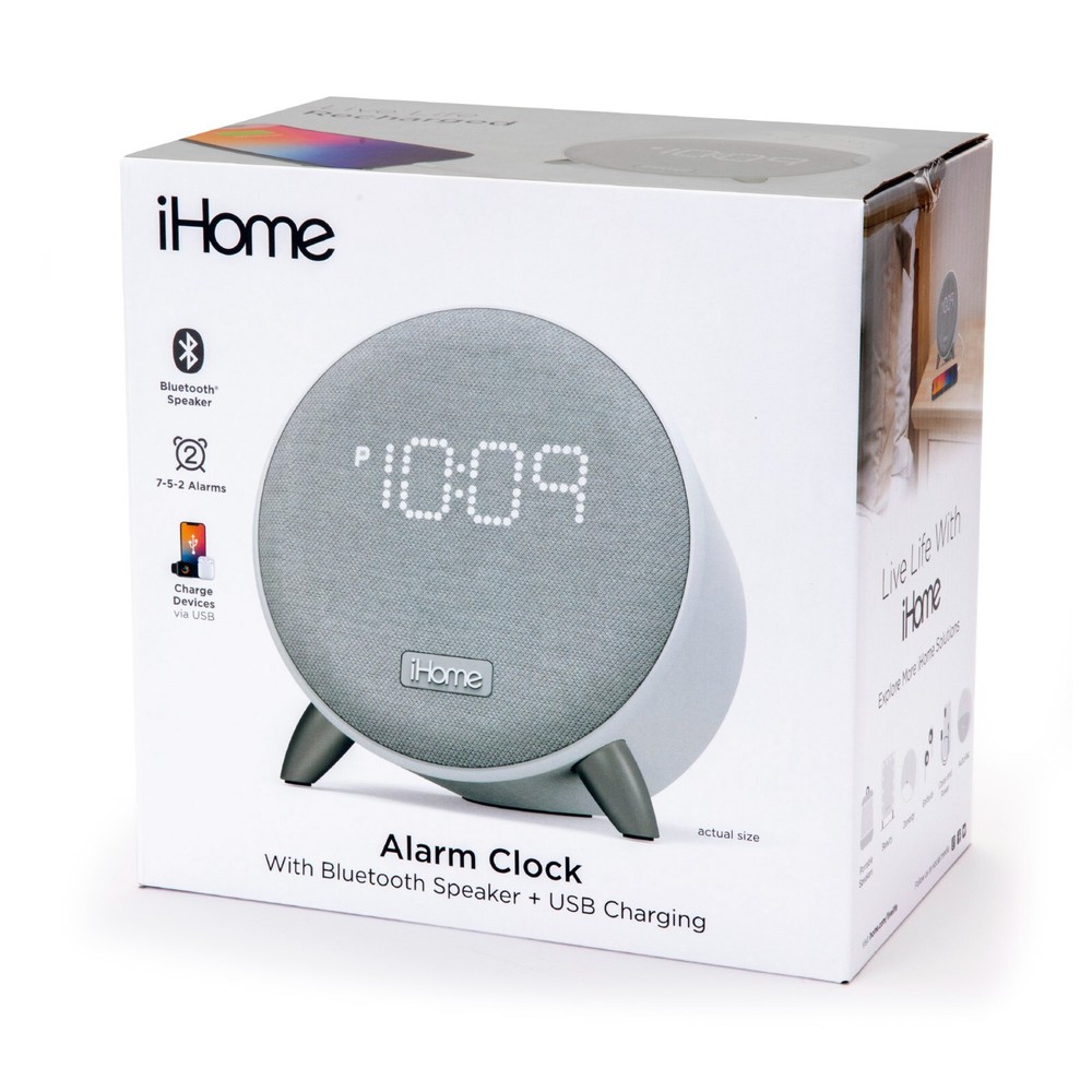 iHome Bluetooth Alarm Clock with USB Charger