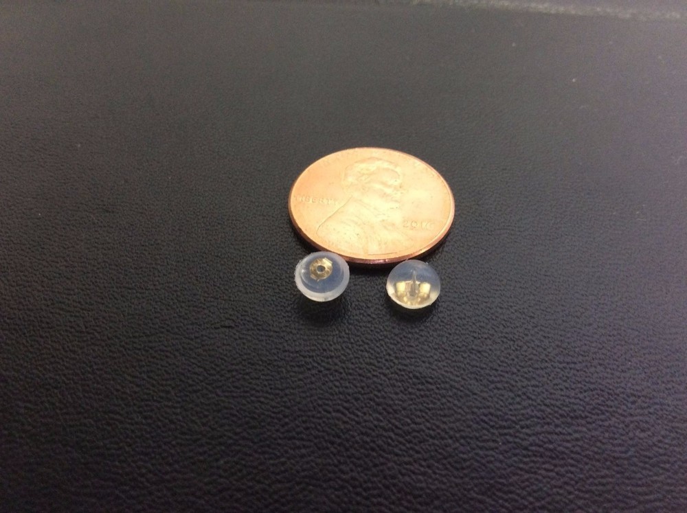 14k Solid Yellow Or White Gold Jelly Silicon Back Earring Backing Small to Large