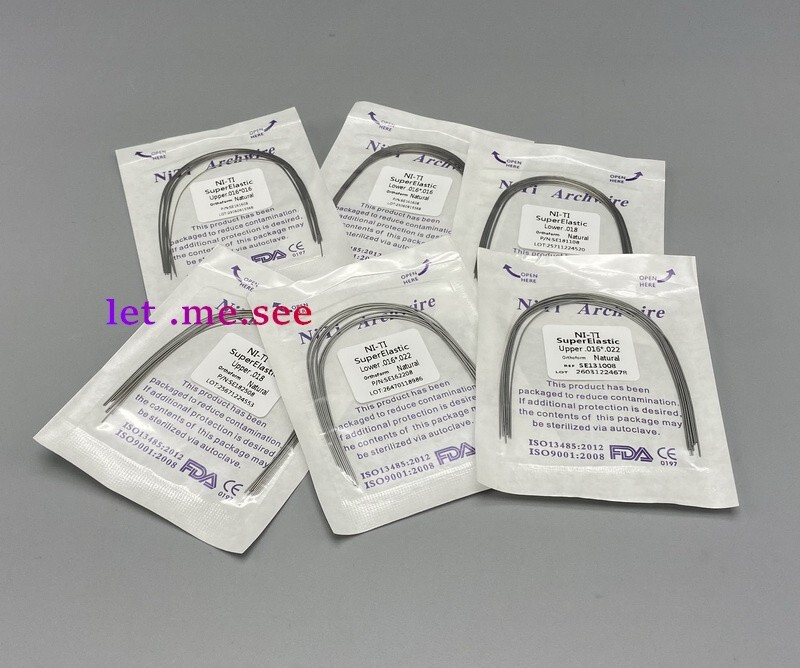 Dental Orthodontic Super elastic Ni-Ti Arch wire Round Rectangular Natural Form