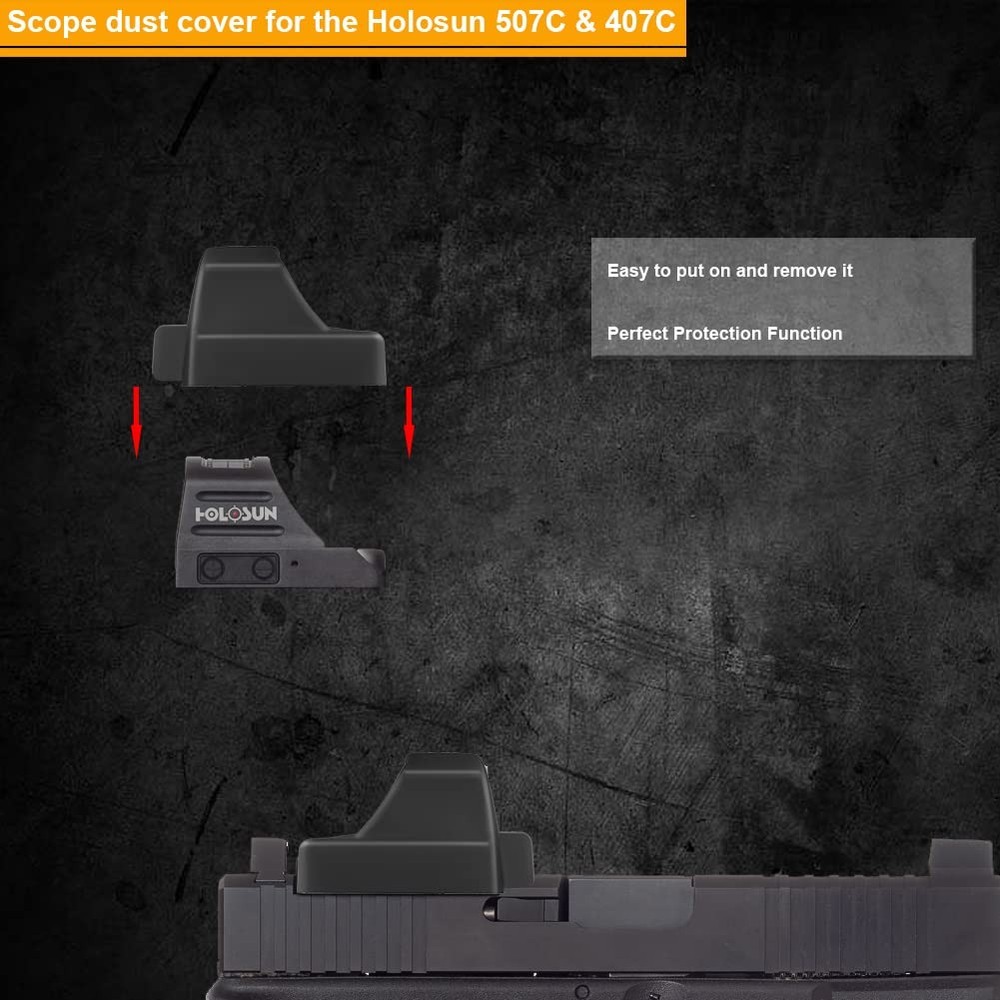 Scope Cover for HoloSun 507C & 407C HS Red Dot, Protective Case 507C, black
