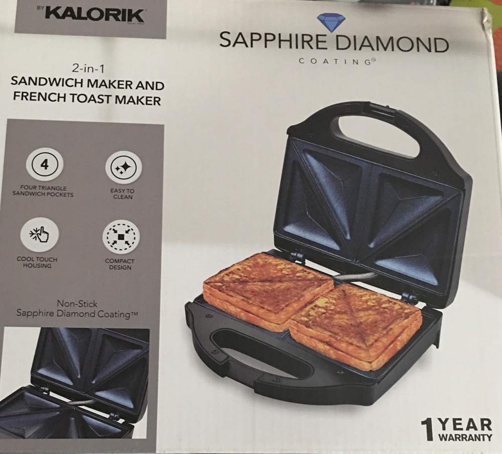 Kalorik Sapphire Diamond Deluxe Square Sandwich Maker