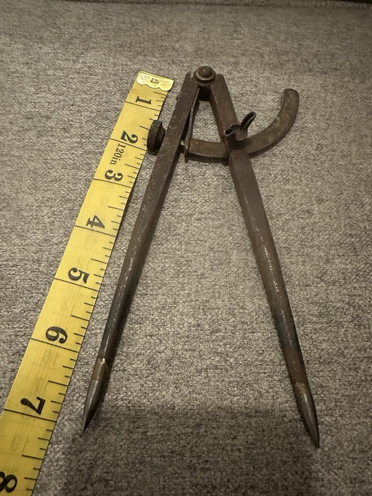 Antique 7" Winged Caliper Compass Divider. Unbranded.